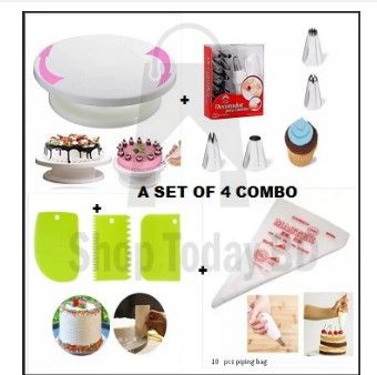 Cake%20Decorating%20Turntable%20-%2028%20cm%20+12%20pieces%20Cake%20decoration%20Nozzle%20set%20+%2010%20Piping%20Bags%20%20+%203%20pcs%20scrapper%20combo%20pack%20of%204%20items%20-%20Image%202