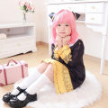 Anime SPY FAMILY Anya Forger Cosplay Costume Kids Anya Kawaii Black Dress Party Clothes Wig Plush Toys Halloween Women Girl. 