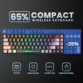GEODMAER 2.4G Wireless Gaming Keyboard Rechargeable Backlit Gaming Keyboard 68 Keys Anti-ghosting No-Conflict Keyboard for PC.
