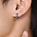 Men's Snake Earring Hoop Huggies, Never Fade Silver Color Stainless Steel Round Hoop Earring for Male Boys, brincos masculinos.