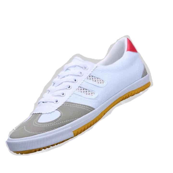 Double Star Volleyball Shoes Non-Slip Wear-Resistant Tendon Bottom White Canvas Shoes Lace-up Lightweight Breathable Men and Women Sports Track Shoes