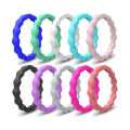 Medical Grade Logo Custom Silicone Rubber Finger Wedding Rings for men. 