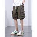 Summer Cargo Shorts Men 8XL Big Size Multi-Pockets Drawstring Breathable Cotton Straight Baggy Shorts Casual Loose Short Pants.