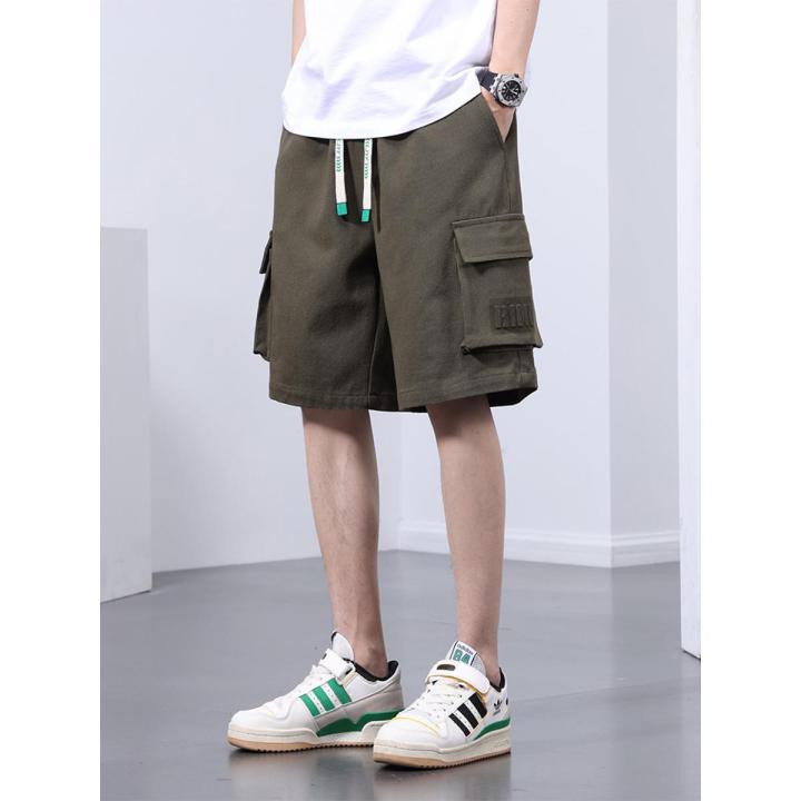 Summer Cargo Shorts Men 8XL Big Size Multi-Pockets Drawstring Breathable Cotton Straight Baggy Shorts Casual Loose Short Pants