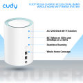 Cudy M1300 (3-Pack) AC1200 Dual Band Whole Home Wi-Fi Mesh System - 867Mbps on 5GHz and 300Mbps on 2.4GHz - 2 Gigabit Ethernet Ports - White. 