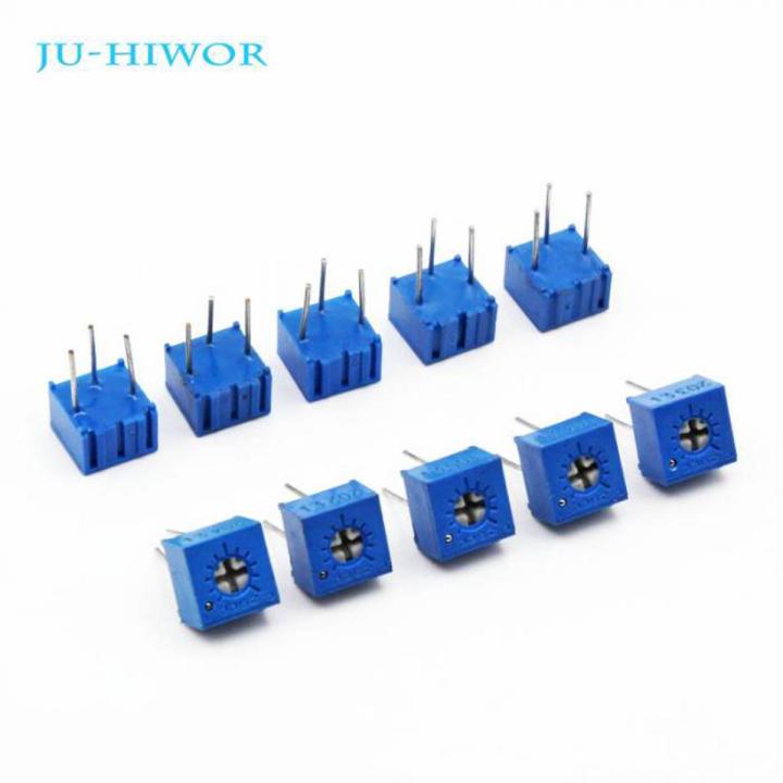 3Pcs- 3386 203 20K Ohm Potentiometer 3 Pin Square Shape 20K 203 1/2W Potentiometer Top Adjustment Variable Resistors 20K Ohm 203 Trimpot Trimmer Potentiometer Trim Pot Switches