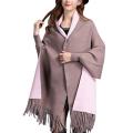 Women Cashmere-Like Shawl with Tassels Warm Fashionable Dual-Use Cape Scarf. 