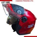 STM Unisex Open Face Motorcycle Helmet High-Security Sleek Design - Red/Black. 
