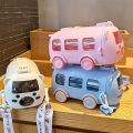 Car Drink Cup Portable Student Cup With SH Cute Water Bottle 17oz MA 500ml/Card Color BPA Free Kids Soft Straw Cup Baby Bus. 