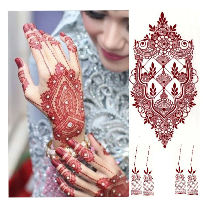 Henna Collection Lace Mehndi Sticker Hand Bridal Tattoo Temporary Design