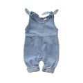 Newborn Baby Girl and Boy Romper Denim Solid Tether Sling Button Baby One Piece 0-12 Months Unisex Fashion Romper Jeans.