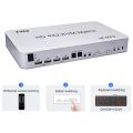 4 Port USB HD KVM Matrix 4X2 Dual Monitor 4K@60Hz HDR Switch Splitter 4 in 2 out HD 2.0 Switcher For USB2.0 Keyboard Mouse PC-US plug.