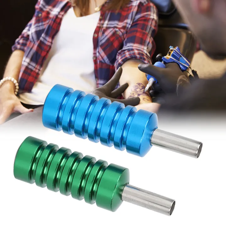 2pcs%20Aluminum%20Alloy%20Grip%20Prevent%20Slip%20Tattoo%20Handle%20Grips%20Green%20Blue%202.1cm%20Diameter%20-%20Image%205