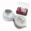 Portable 30x Power 21mm Jewelers Magnifier Gold Eye Loupe Jewelry Store Magnifying Glass With Exquisite Box.