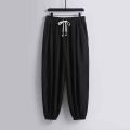 Men Cotton Linen Soft Jogger Pants with Functional Side Pockets. 