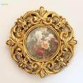 Resin Photo Frame Tabletop or Wall Display Decors, Hand Carved Floral Picture Frame with Easel Stand and Hook for Hallway, Bedroom, Wall Decor.