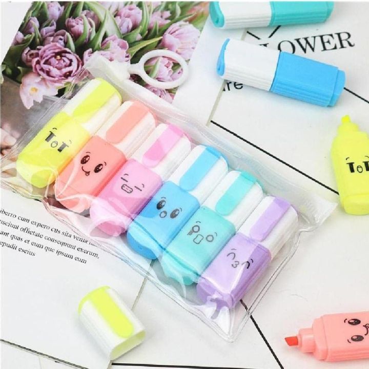 Minnie%20cartoon%20photo%20highlighter%20pen%206%20pieces%201%20box%20-%20Image%204