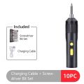 （New）Portable Cordle Electric crewdriver Kit Repair Power Tool UB Rechargeable Electric Drill crewdriver et Houehold Maintenance Button color is random. 
