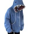 Sweatshirts For Women Shark Hoodie Long Sleeve Blue Kawaii Shark Shape Hooded Pullover Sweatshirts Graphic Sweatshirts Women KEEMEEUYZO.
