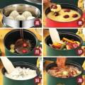 Multifunctional Non-stick Mini Rice Cooker Double Layer/Single Layer Ceramic Coated Household Electric Cooker Momo Cooking Electric Frying Pan Ideal for 1-2 Person. 
