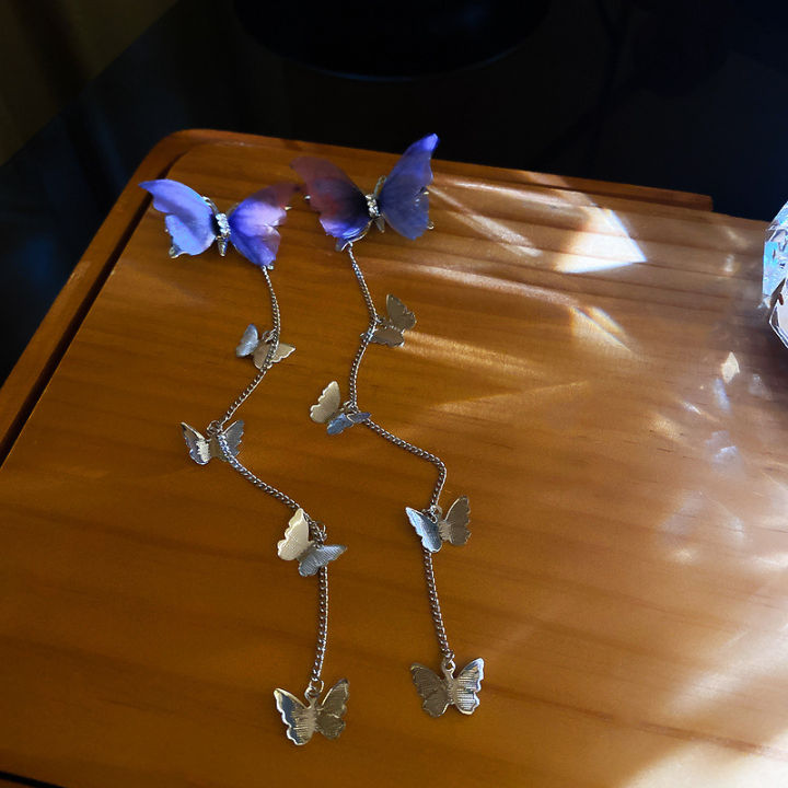Trendy%201%20Pair%20=%202%20Pcs%20Butterfly%20Hairpin%20New%20Korean%20Elegant%20Metal%20Tassel%20Long%20Hair%20Clips%20for%20Women%20-%20Antique%20Party%20Hair%20Accessories%20-%20Crown%20-%20Image%207
