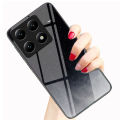 Biruiqu For Xiaomi Mi 14T Pro Shockproof Starry Colorful Tempered Glass Back Soft Silicone Edge Case Cover. 