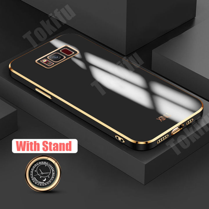Tokifu%20For%20Samsung%20Galaxy%20S8%20Plus%20Case%20Luxury%206D%20Plating%20Soft%20Back%20Cover%20Silicone%20Phone%20Cases%20With%20Stand%20-%20Image%202