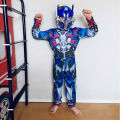 Kids Optimus Prime Costume Superhero Transformers Jumpsuit Suit Halloween Role Play Muscle Costume Boys Anime Mask Gift. 