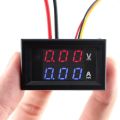 Mini Digital Voltmeter Ammeter DC 100V 10A 0.28 Inch Blue Red Dual LED Display.