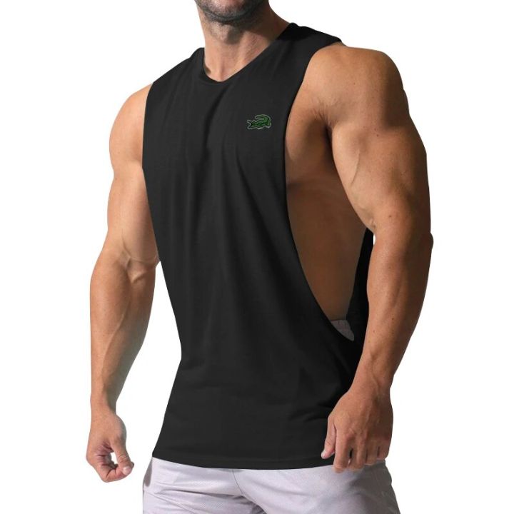 2023 Hot Style Men's Fitness Sleeveless Top Breathable Sports Vest Gym Running T-Shirt