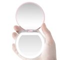Usb Rechargeable Portable Travel Handheld Pocket Custom Logo Foldable Led Light Cosmetic Smart Touch Screen Makeup Mirror. 