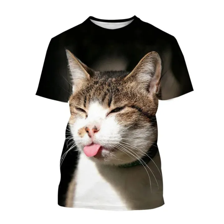 2024%20Animal%20Graphic%20T-shirt%20For%20Men%20Clothing%203D%20Kawaii%20Cat%20Print%20T%20Shirt%20Casual%20Streetwear%20O%20Neck%20Short%20Sleeve%20Tops%204XL%20-%20Image%203