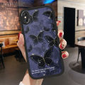 Hontinga for iPhone XS MAX Back Cover PU Leather Black Butterfly Case Soft Silicone Edge Mobile Cover. 