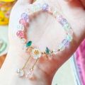 Shimmering Floral Beaded Bracelet for Girls.