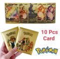 10Pcs Golden Pokemon Card & Rainbow Golden Card. 