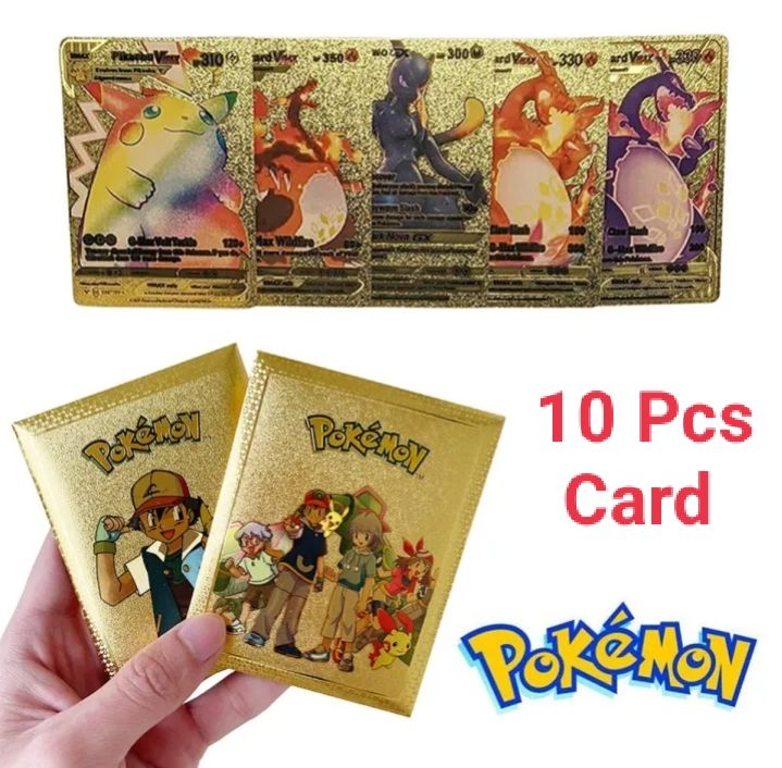 10Pcs%20Golden%20Pokemon%20Card%20&%20Rainbow%20Golden%20Card%20-%20Image%203