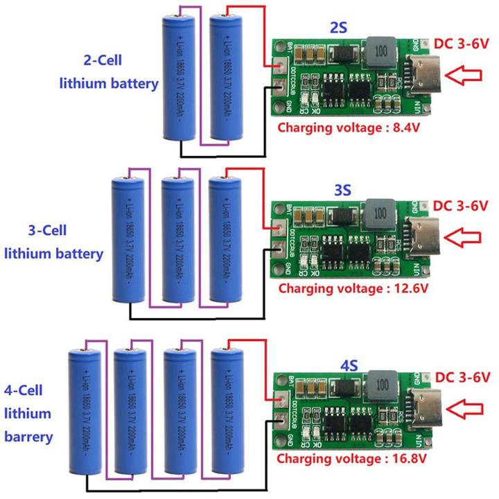Multi-Cell 2S 3S 4S Type-C To 8.4V 12.6V 16.8V LiPo Polymer Li-Ion Charger Creek