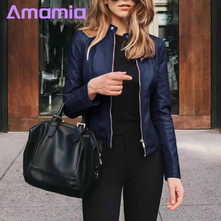 Lady%20Jacket%20Stylish%20Windproof%20Faux%20Leather%20Jacket%20for%20Women%20Perfect%20for%20Fall%20Spring%20Women%20Faux%20Leather%20Jacket%20-%20Image%204