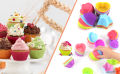 New 6 pcs Silicone Cake Cupcake Cup Cake Tool Bakeware Baking Silicone Mold Cupcake and Muffin Cupcake for DIY by Random Color. 