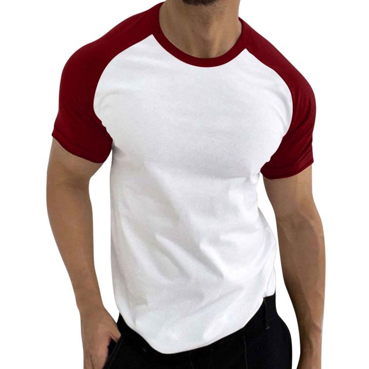 Mens%20Summer%20T-shirts%20Casual%20Sport%20Color%20Block%20Raglan%20Sleeves%20O-neck%20Skinny%20T%20Shirt%20Stitching%20Bodybuilding%20Baseball%20Male%20Top%20Tees%20-%20Image%207