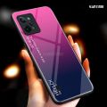 Vantime for Realme C31 Case Gradient Phone Back Hard Glass Cover. 