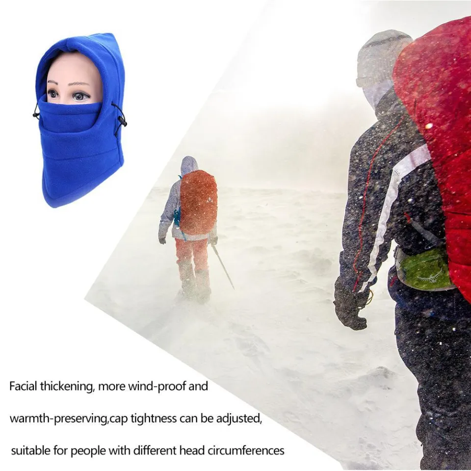 Mask Head And Neck Warmer Fleece Hat Hooded Neck Warmer Face Mask