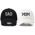 DAD MOM Embroidery Pure Cotton Baseball Cap Fashion Women Men Hat Sport Visors Snapback Cap Sun Hat Breathable Outdoor Caps.