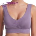 Sports Bra Shockproof Seamless Gather Mesh Back Fitness Bra.