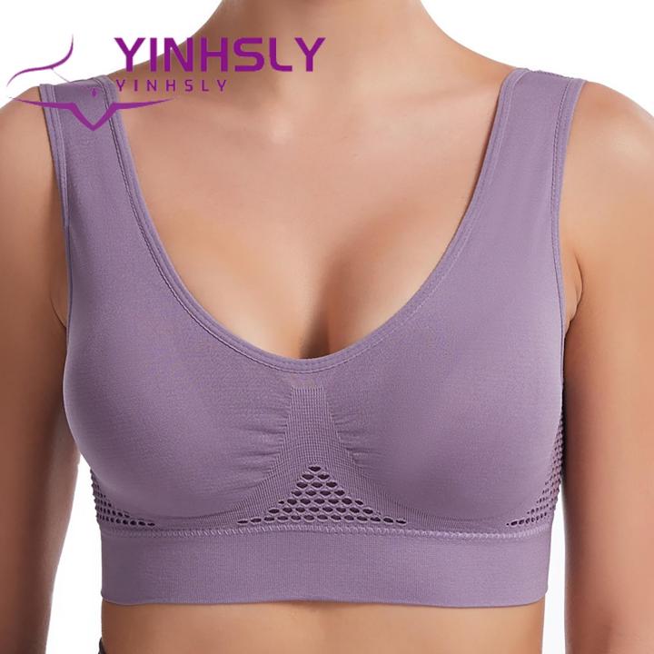 Sports Bra Shockproof Seamless Gather Mesh Back Fitness Bra