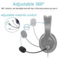 Headset Microphone adjustable 360 degrees bendable gaming Mic 3.5mm combined mic headphone jack to game controller 19 cm length black. 
