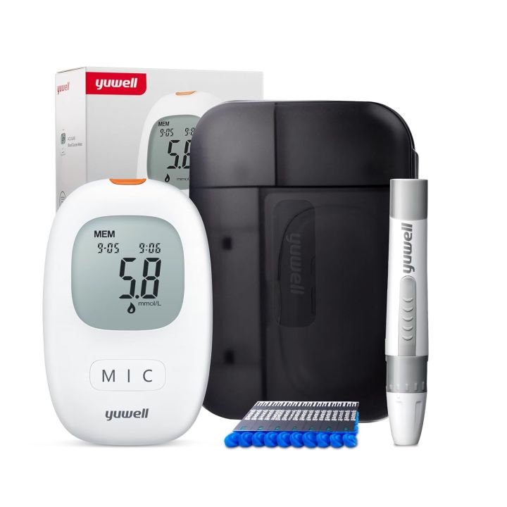 Yuwell Blood Sugar Monitor 710 with 10 Test Strips & Lancets | Accurate Blood Glucose Meter for Home Use