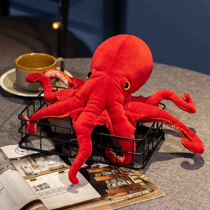 【Daily Necessities For Anyone Store】Lifelike Cute Giant Octopus Plush Doll Red Octopus Realistic Marine Animal Plush Doll Pillow Home Decoration For Boys Gifts