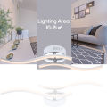 Migeet 2 Branches L-ED Waved Light Warm White 12W Aluminum Ceiling Light for Bedroom Living Room Decoration Lamp. 