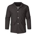 Shirt Jacket Loose Suit Top Men Suit Collar Button Solid Color Cotton Linen Suit Spring Summer Casual Blazers Men Clothing.